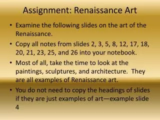 Assignment: Renaissance Art