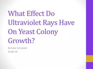 What Effect Do Ultraviolet Rays Have On Yeast Colony Growth?