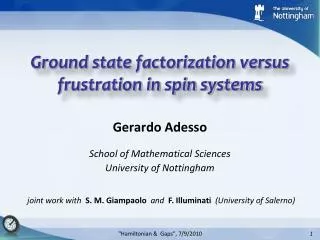 Ground state factorization versus frustration in spin systems