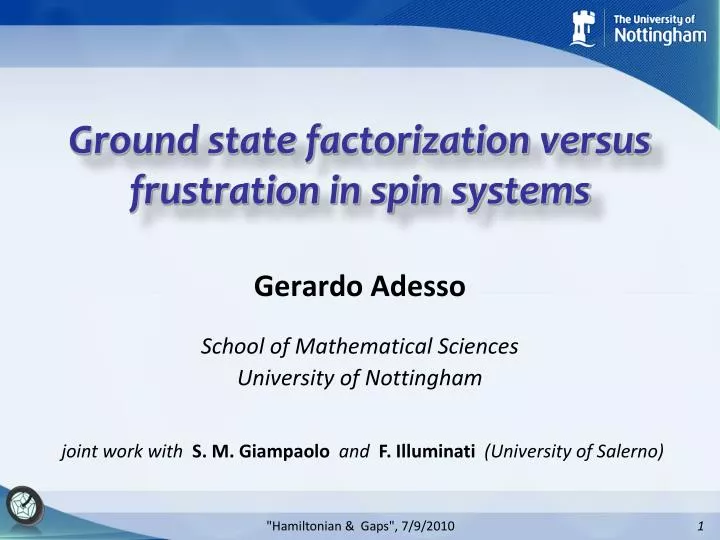 ground state factorization versus frustration in spin systems