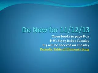 Do Now for 11/12/13