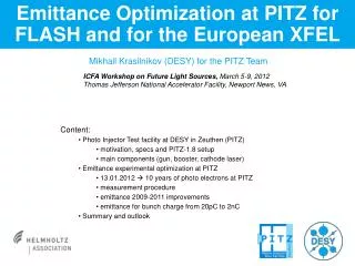 Emittance Optimization at PITZ for FLASH and for the European XFEL