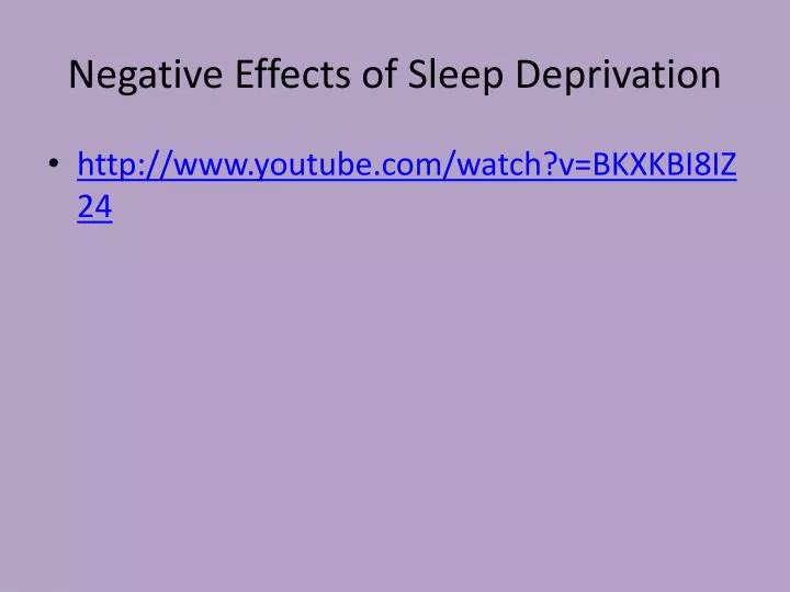 negative effects of sleep deprivation