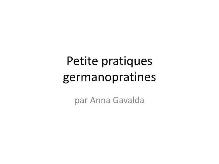 petite pratiques germanopratines