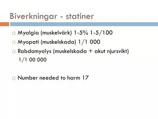 biverkningar statiner