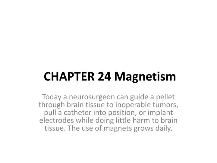 chapter 24 magnetism