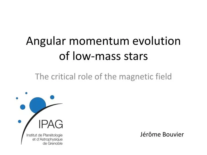 angular momentum evolution of low mass stars