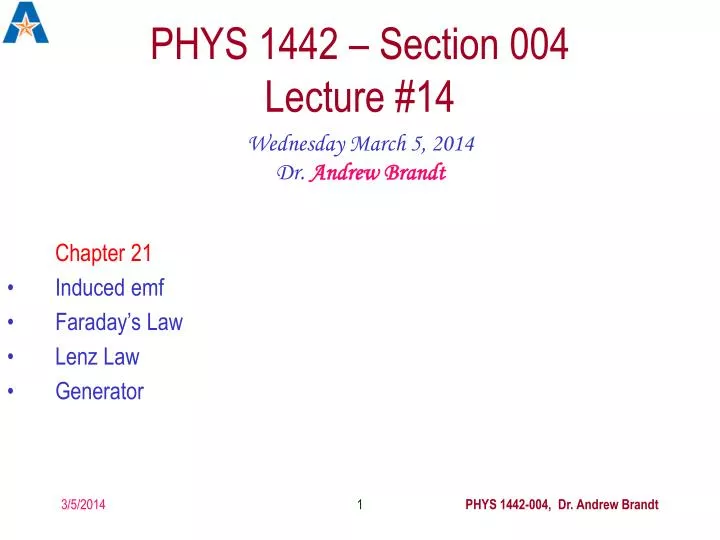 phys 1442 section 004 lecture 14