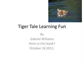Tiger Tale Learning Fun