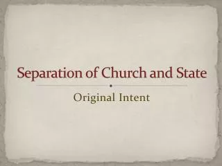 Separation of Church and State