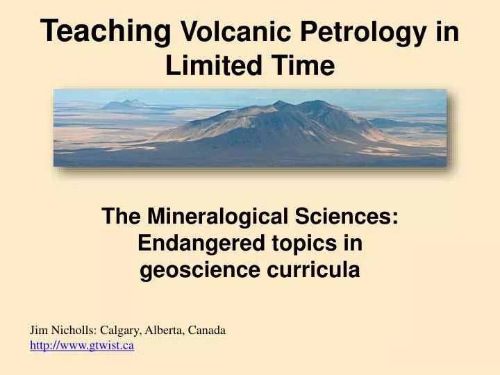teaching volcanic petrology in limited time