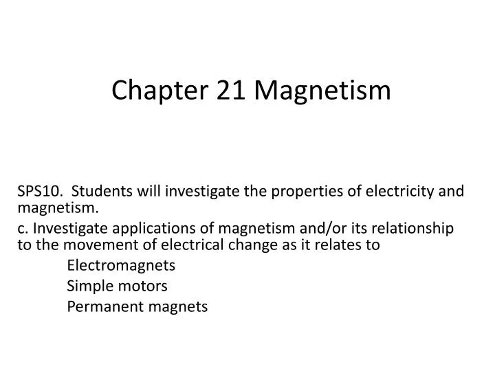 chapter 21 magnetism