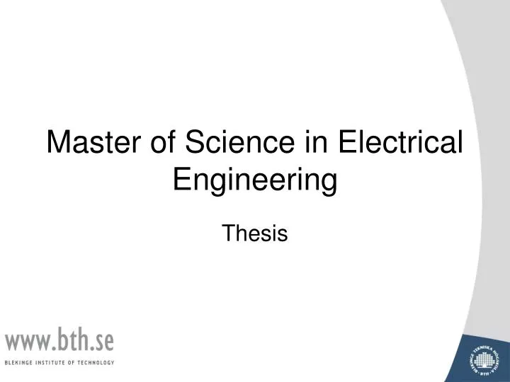 master of science in electrical engineering