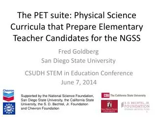The PET suite: Physical Science Curricula that Prepare Elementary Teacher Candidates for the NGSS