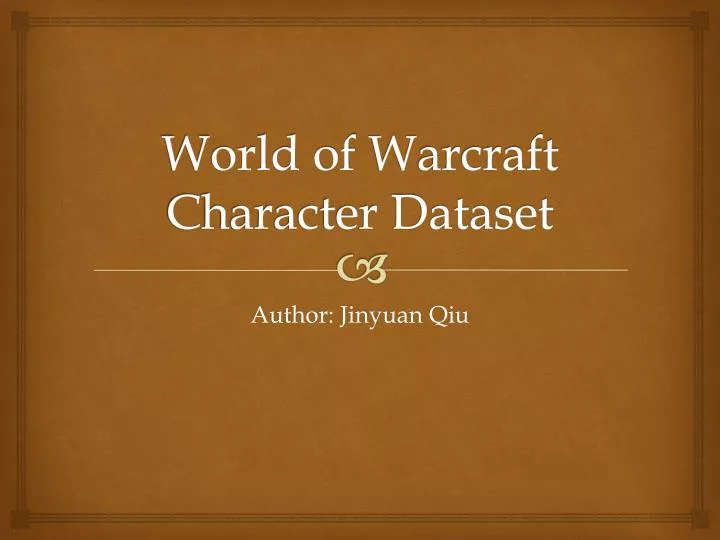 world of w arcraft character dataset