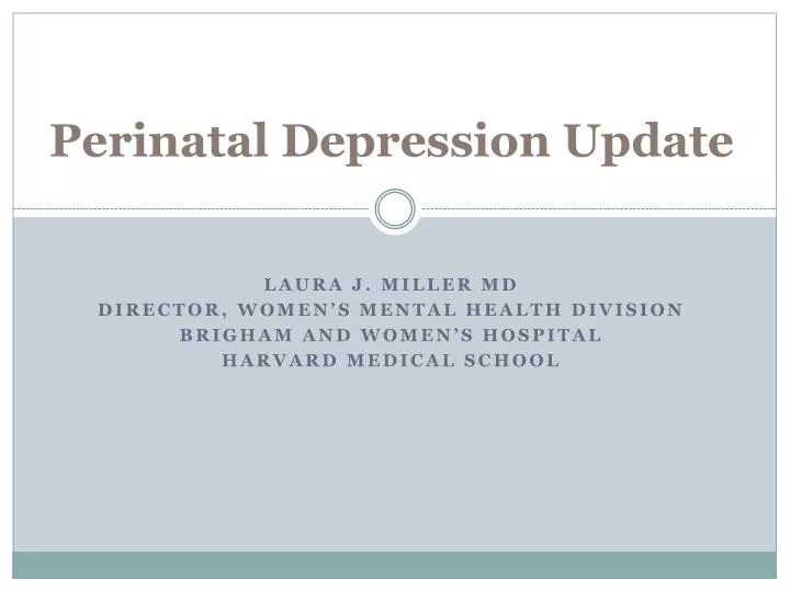 perinatal depression update