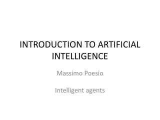 INTRODUCTION TO ARTIFICIAL INTELLIGENCE