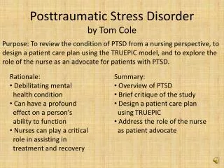 Posttraumatic Stress Disorder by Tom Cole