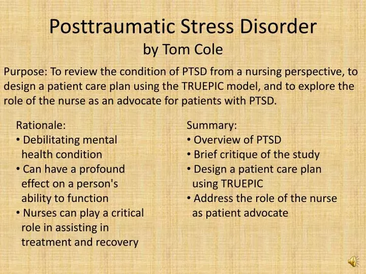 posttraumatic stress disorder by tom cole