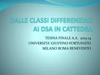 dalle classi differenziali ai dsa in cattedra