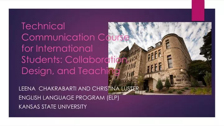 technical communication course for international students collaboration design and teaching