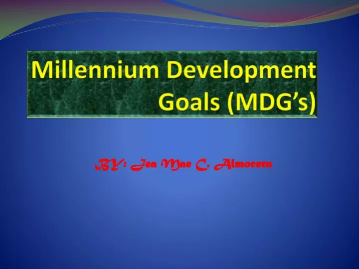 millennium development goals mdg s