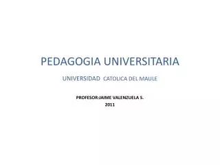 pedagogia universitaria universidad catolica del maule