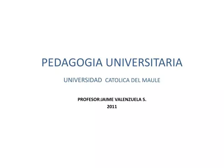 pedagogia universitaria universidad catolica del maule