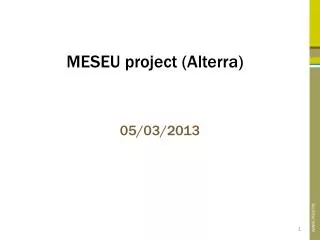 MESEU project ( Alterra )