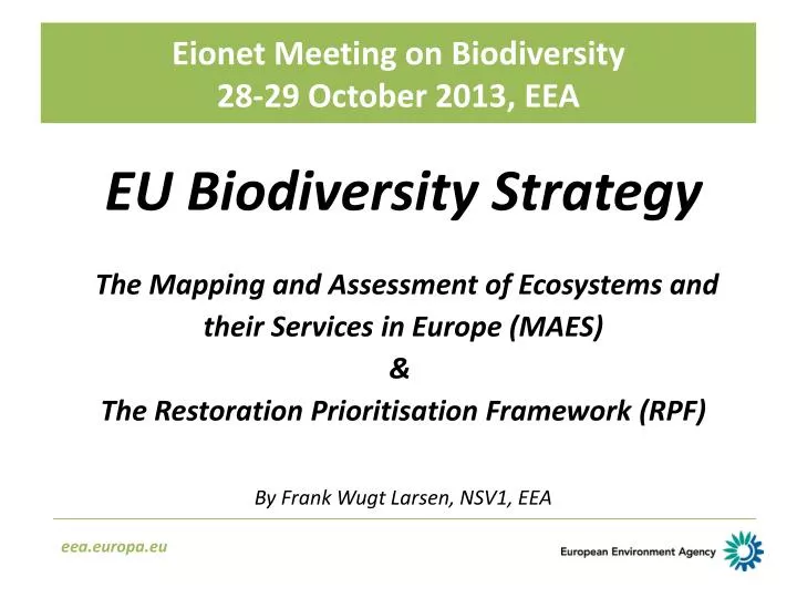 eionet meeting on biodiversity 28 29 october 2013 eea