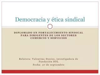 democracia y tica sindical