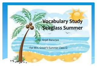 Vocabulary Study Seaglass Summer