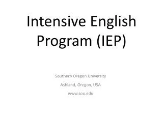 Intensive English Program (IEP)