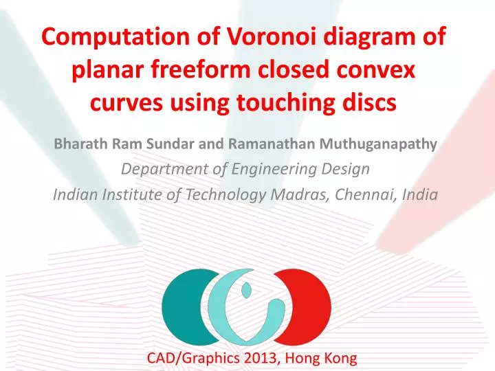 computation of voronoi diagram of planar freeform closed convex curves using touching discs