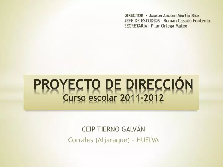 proyecto de direcci n curso escolar 2011 2012