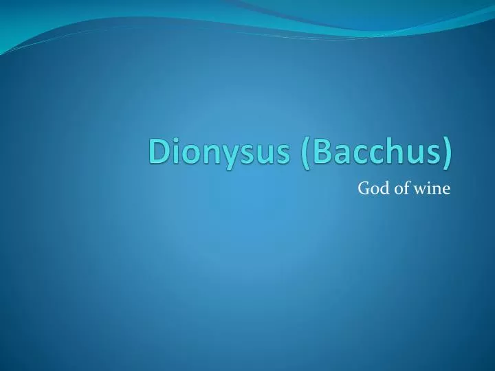 dionysus bacchus