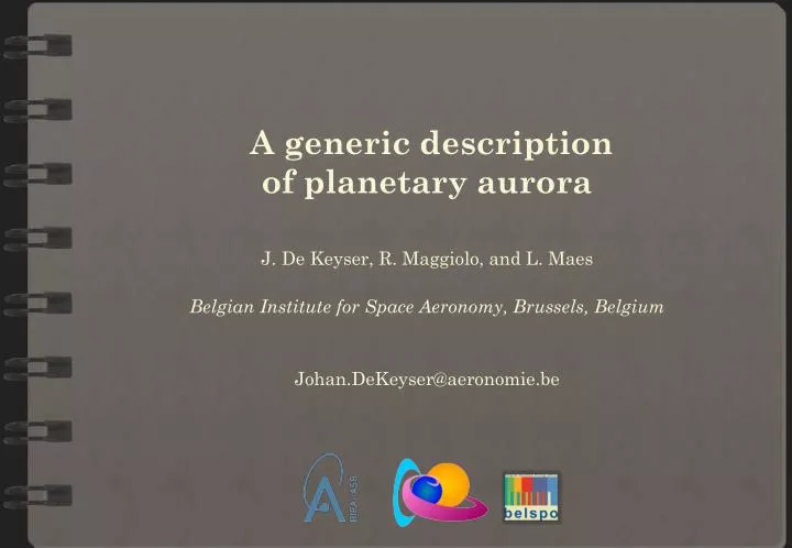 a generic description of planetary aurora