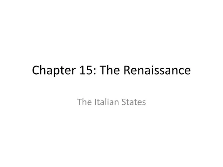 chapter 15 the renaissance