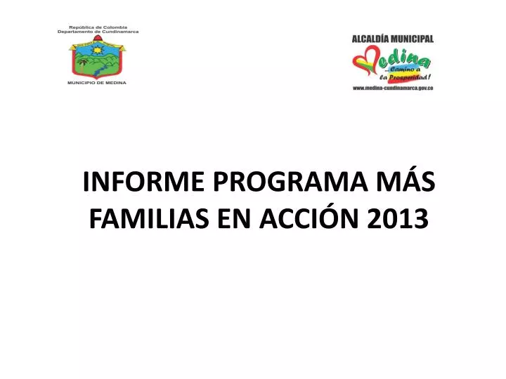 informe programa m s familias en acci n 2013