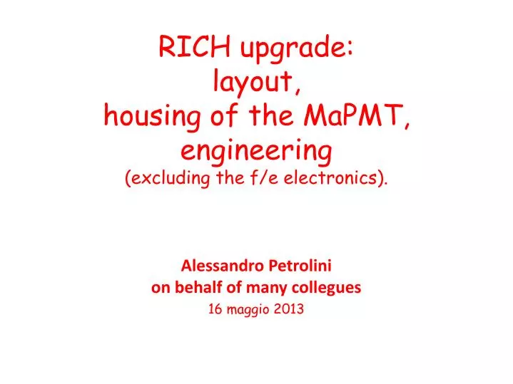rich upgrade layout housing of the mapmt engineering excluding the f e electronics