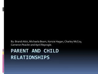Parent and Child Relationships