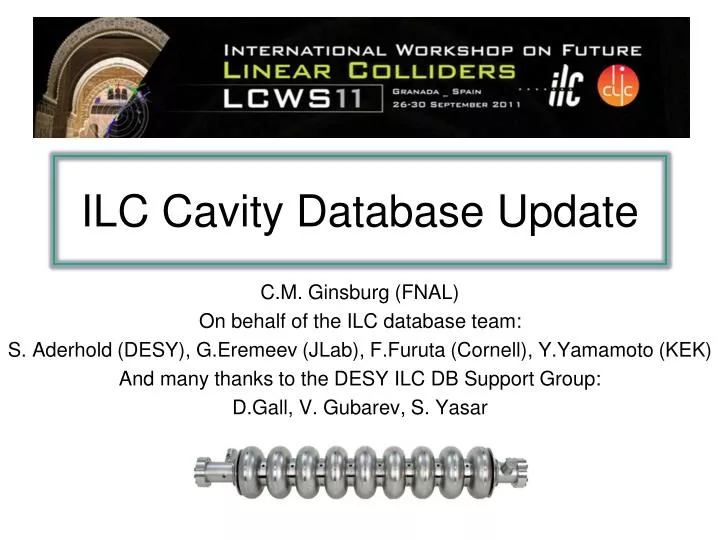 ilc cavity database update