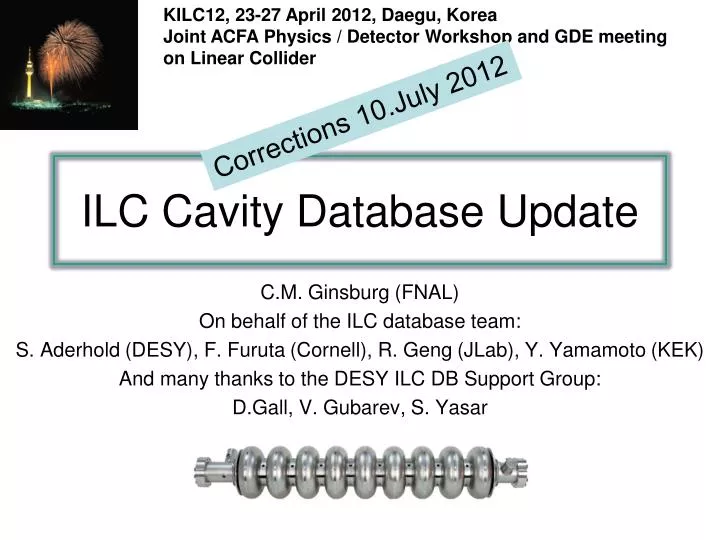 ilc cavity database update