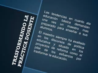 trasformando la practica dosente