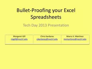 Bullet-Proofing your Excel Spreadsheets