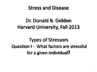 Types of Stressors