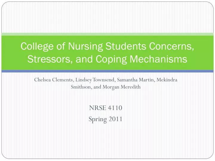 college of nursing students concerns stressors and coping mechanisms