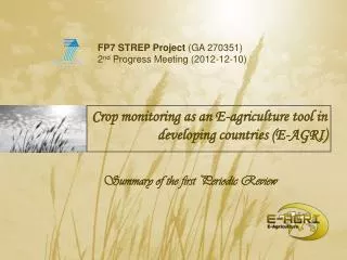 Crop monitoring as an E-agriculture tool in developing countries (E-AGRI)