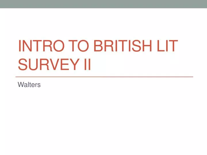 intro to british lit survey ii