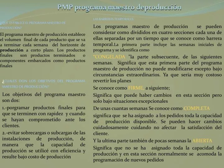 pmp programa maestro deproducci n